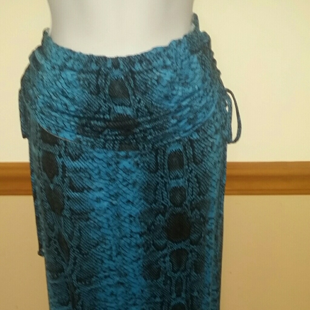 Blue snakeskin convertible skirt/dress